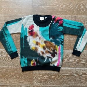 Anthropologie rooster sweater, size XS